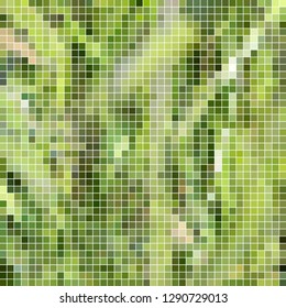 abstract vector square pixel mosaic background - green