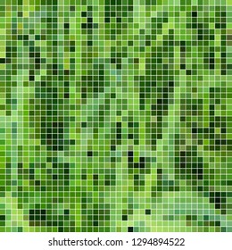 abstract vector square pixel mosaic background - green