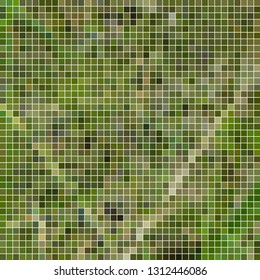 abstract vector square pixel mosaic background - green