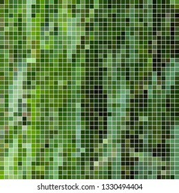 abstract vector square pixel mosaic background - green