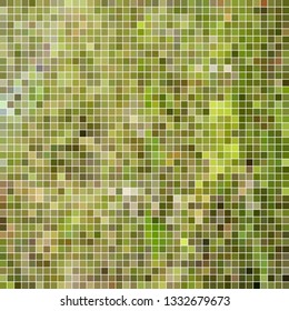abstract vector square pixel mosaic background - green