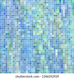 abstract vector square pixel mosaic background - blue