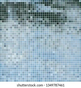 abstract vector square pixel mosaic background - blue