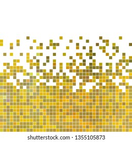 abstract vector square pixel mosaic background - yellow