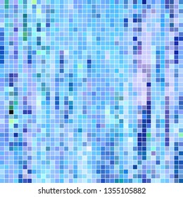 abstract vector square pixel mosaic background - light blue