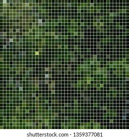 abstract vector square pixel mosaic background - dark green