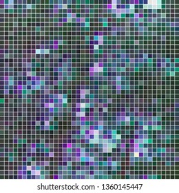 abstract vector square pixel mosaic background - green, gray and violet