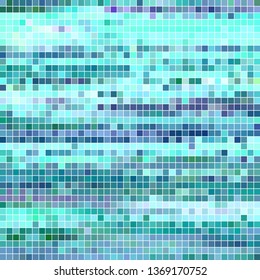 abstract vector square pixel mosaic background - blue