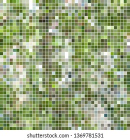 abstract vector square pixel mosaic background - green and gray