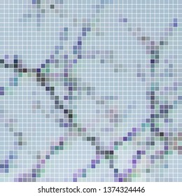 abstract vector square pixel mosaic background - blue and gray