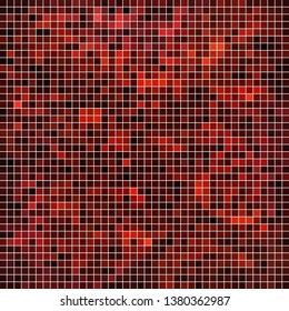 abstract vector square pixel mosaic background - red