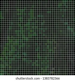 abstract vector square pixel mosaic background - dark green