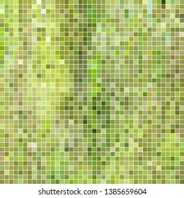 abstract vector square pixel mosaic background - green