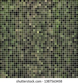 abstract vector square pixel mosaic background - green