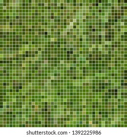 abstract vector square pixel mosaic background - green
