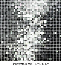 abstract vector square pixel mosaic background - gray