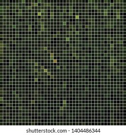 abstract vector square pixel mosaic background - dark green