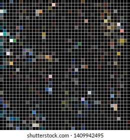 abstract vector square pixel mosaic background - dark