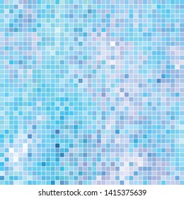 abstract vector square pixel mosaic background - light blue