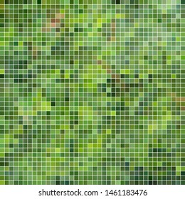abstract vector square pixel mosaic background - green