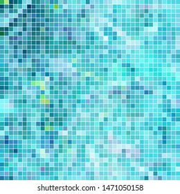 abstract vector square pixel mosaic background - light blue