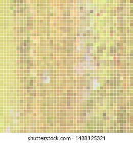 abstract vector square pixel mosaic background - light green and beige