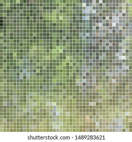 abstract vector square pixel mosaic background - green