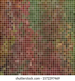 abstract vector square pixel mosaic background - green and red