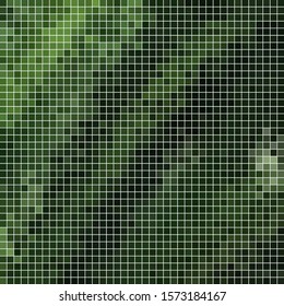 abstract vector square pixel mosaic background - green