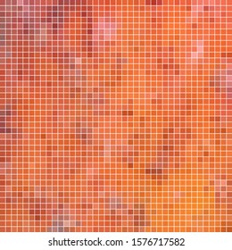 abstract vector square pixel mosaic background - orange