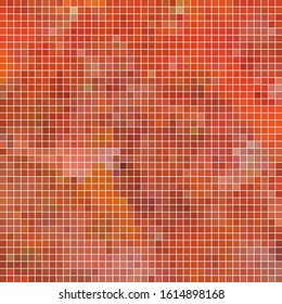 abstract vector square pixel mosaic background - orange