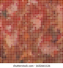 abstract vector square pixel mosaic background - red