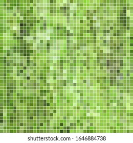 abstract vector square pixel mosaic background - green