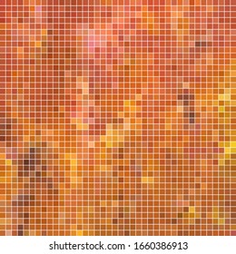 abstract vector square pixel mosaic background - orange