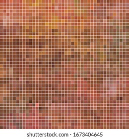 abstract vector square pixel mosaic background - brown