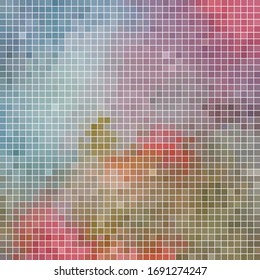 abstract vector square pixel mosaic background - red, blue and green