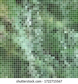 abstract vector square pixel mosaic background - green
