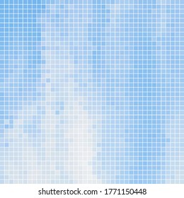 abstract vector square pixel mosaic background - blue