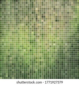 abstract vector square pixel mosaic background - green