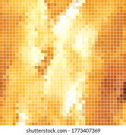 abstract vector square pixel mosaic background - orange and yellow