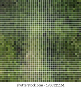 abstract vector square pixel mosaic background - green