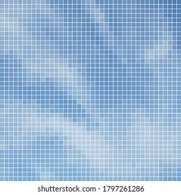 abstract vector square pixel mosaic background - light blue