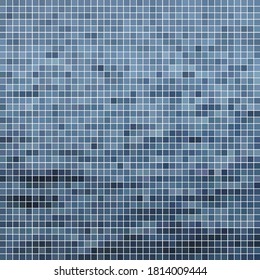 abstract vector square pixel mosaic background - blue