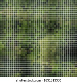 abstract vector square pixel mosaic background - green