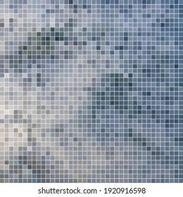 abstract vector square pixel mosaic background - blue