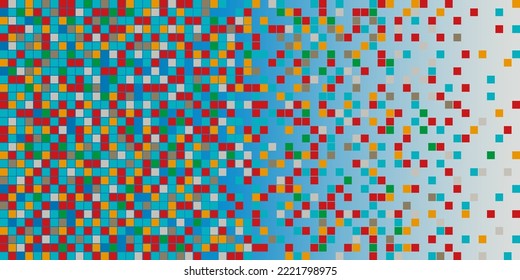 Abstract vector square pixel mosaic background. Grid with colored squares.