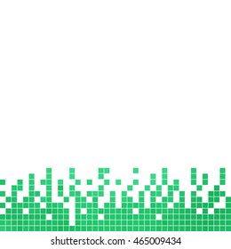abstract vector square pixel mosaic background - green