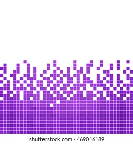 abstract vector square pixel mosaic background - purple and violet