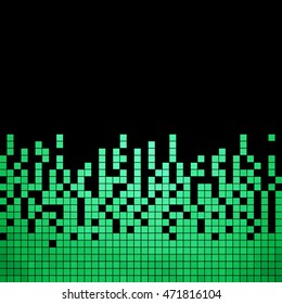 abstract vector square pixel mosaic background - green