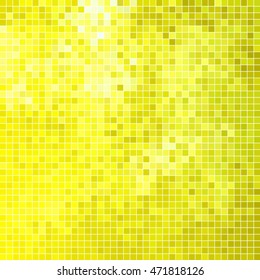 abstract vector square pixel mosaic background - yellow